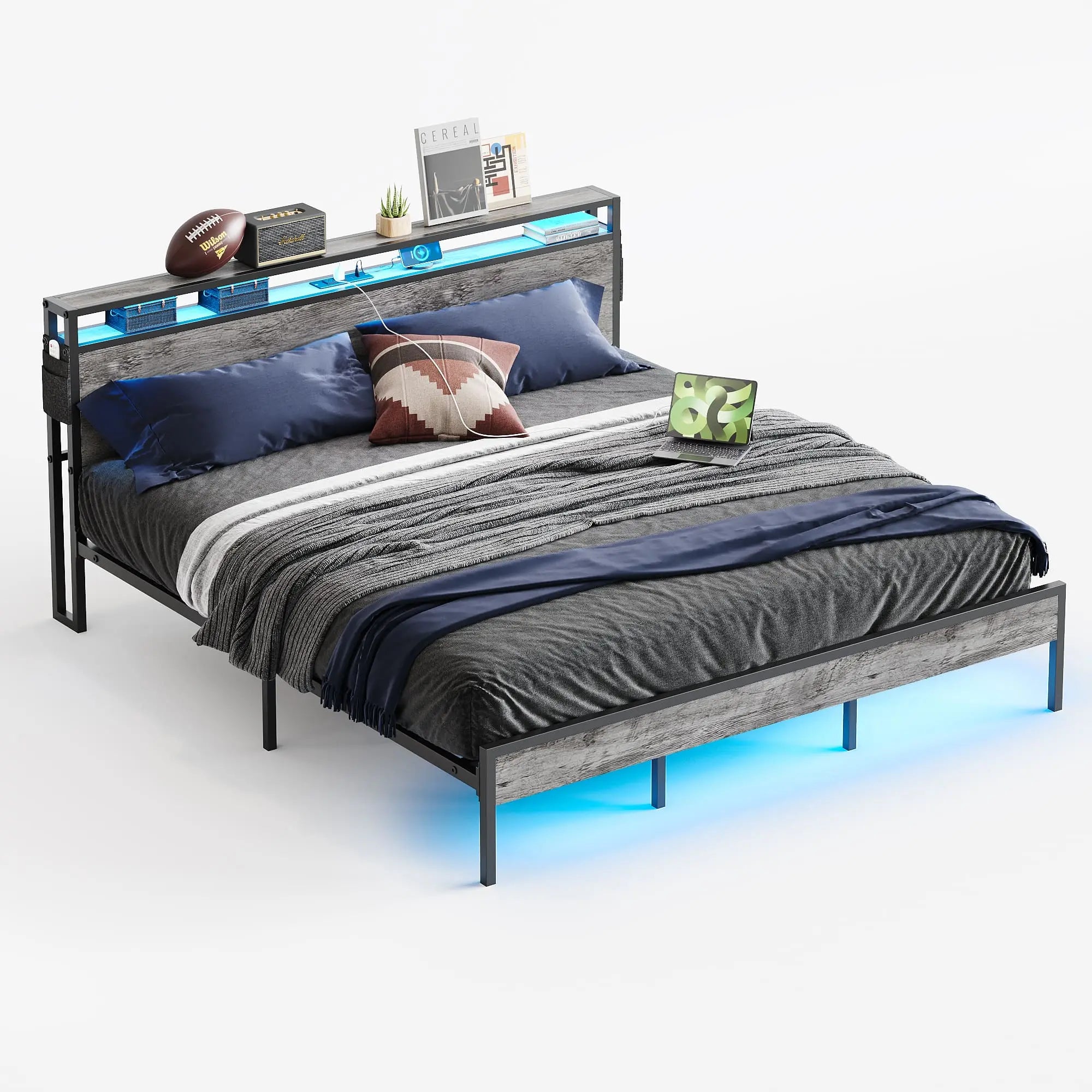 king bed frame with headboard Bestier