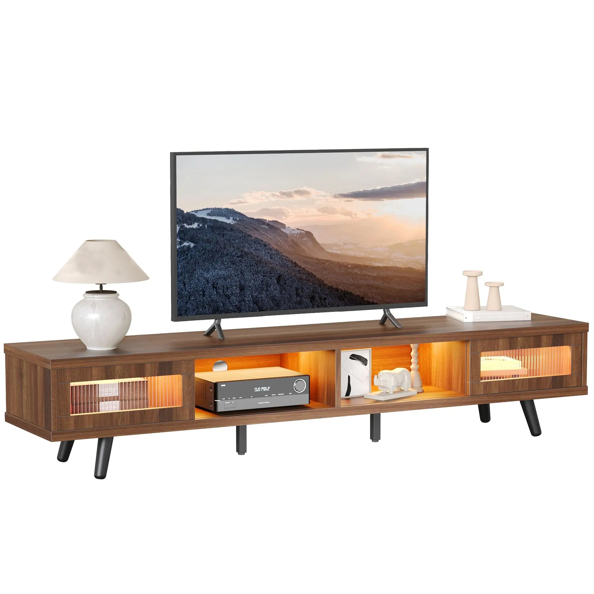 Bestier 70 inch LED Modern Low Profile TV Consoles with storage for living room Bestier