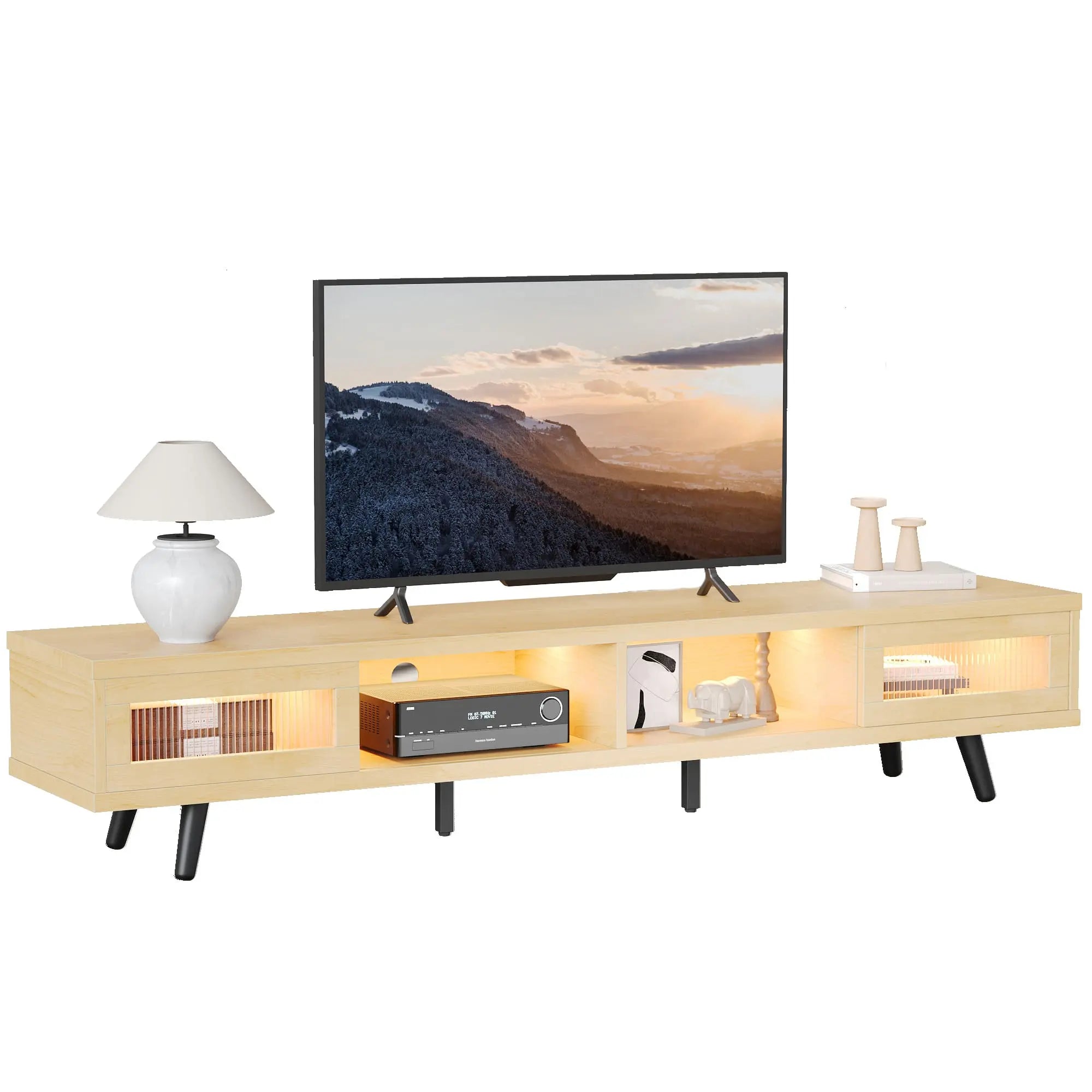 Bestier 70 inch LED Modern Low Profile TV Consoles with storage for living room Bestier