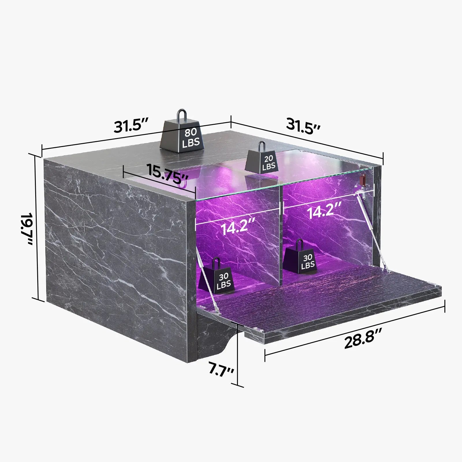 led square coffee table Bestier