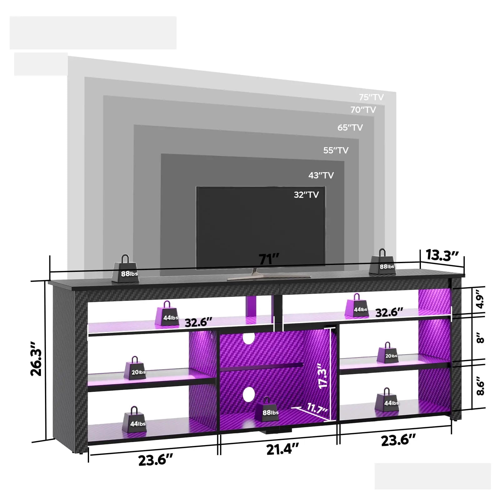 led-tall-tv-stand Bestier