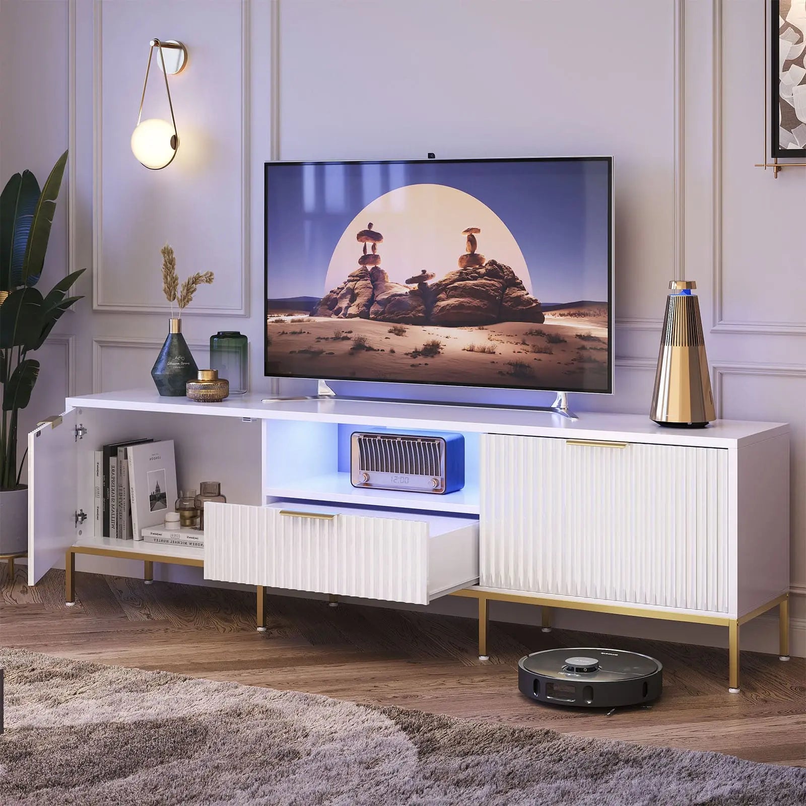 70 inch luxury fluted tv stand Bestier