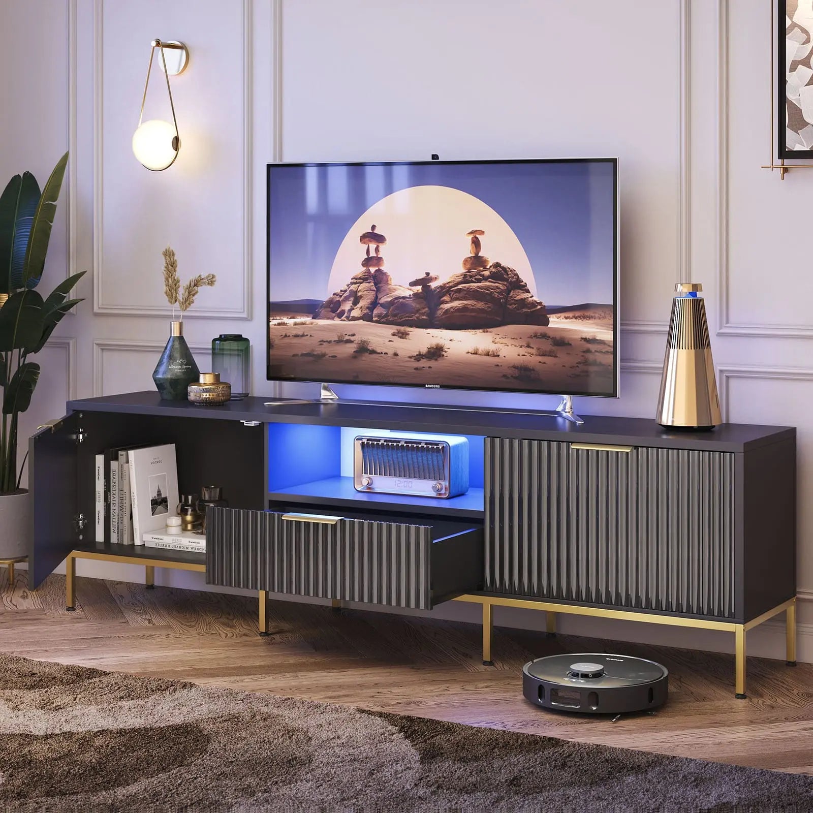 70 inch luxury fluted tv stand Bestier