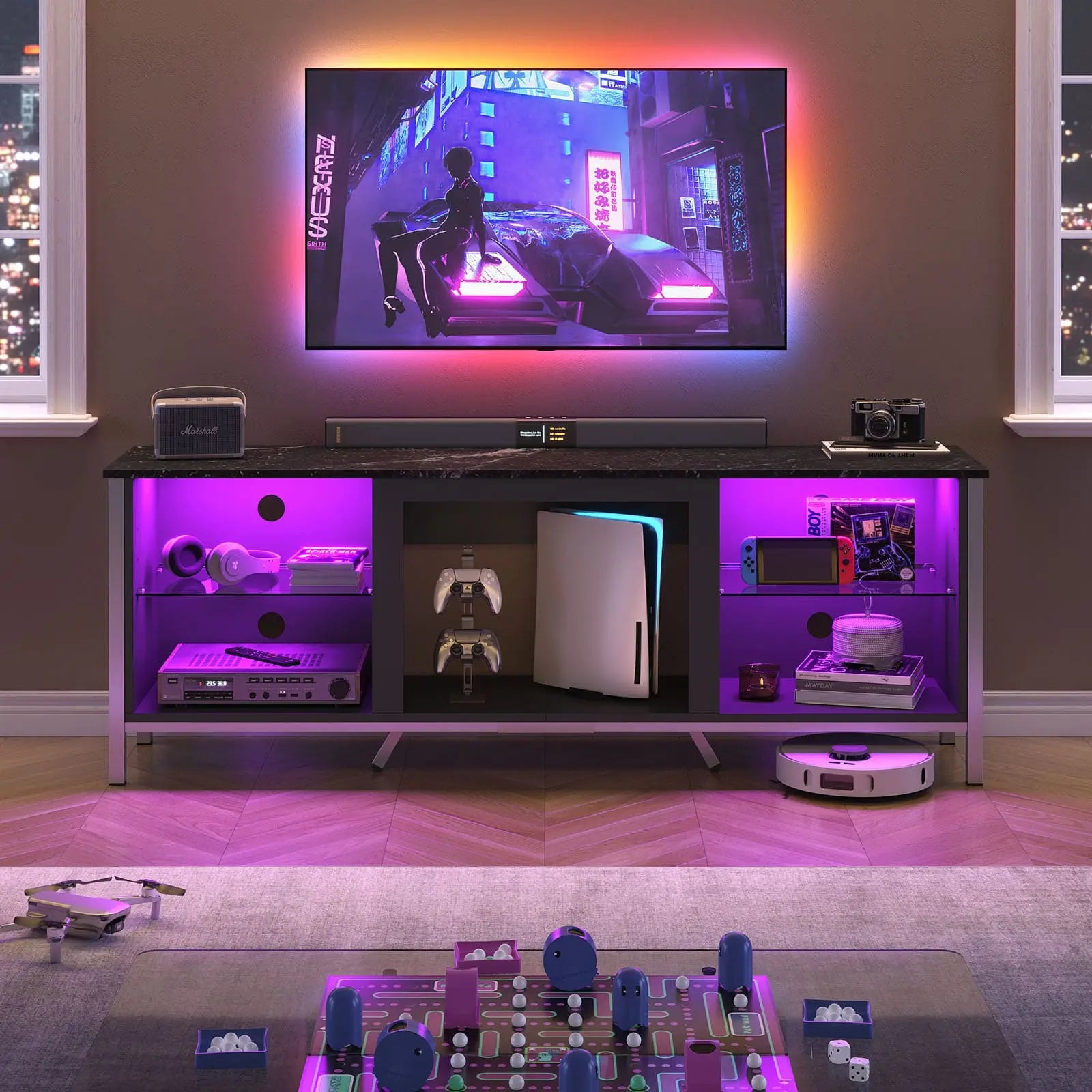 modern led fireplace entertainment center Bestier