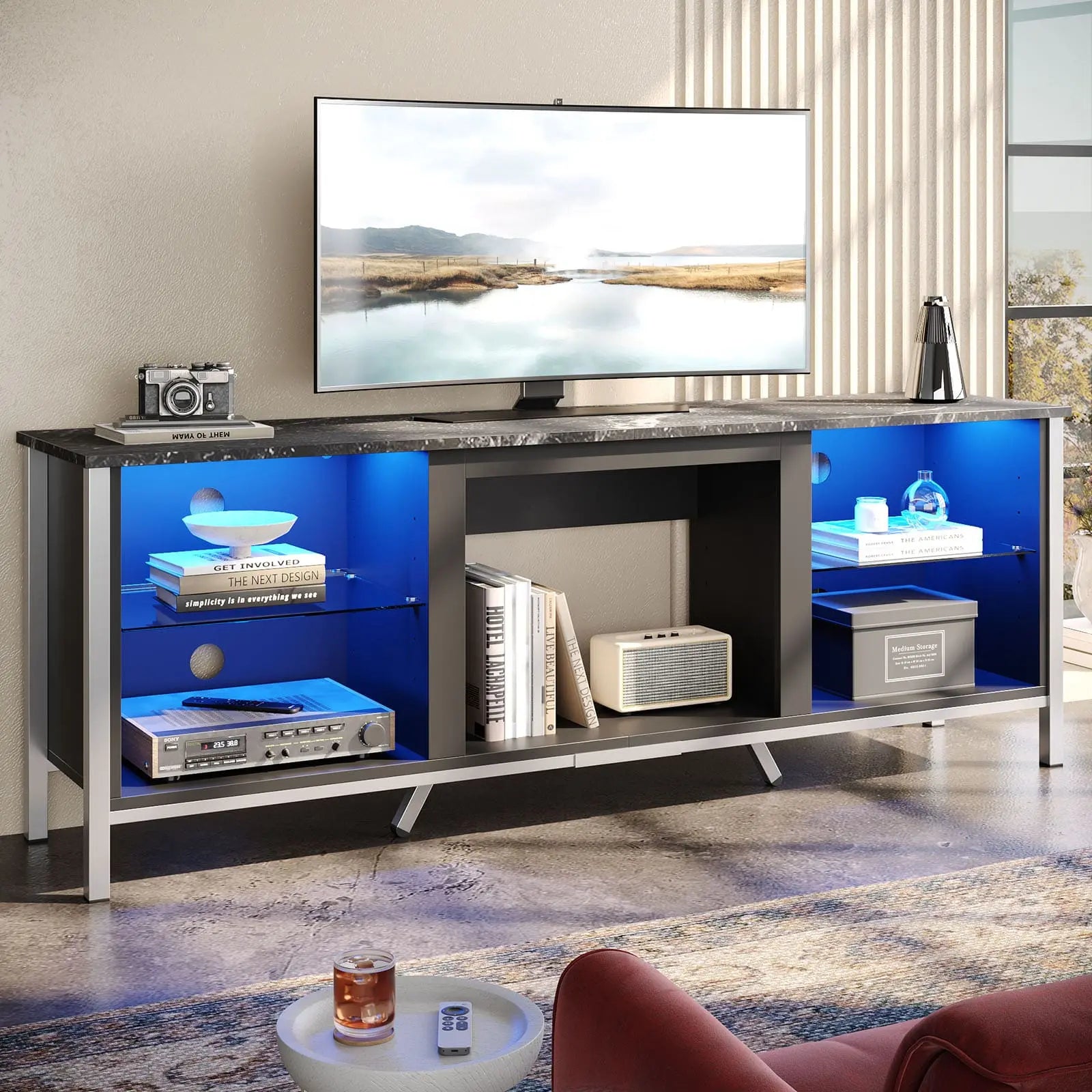 modern led fireplace entertainment center Bestier