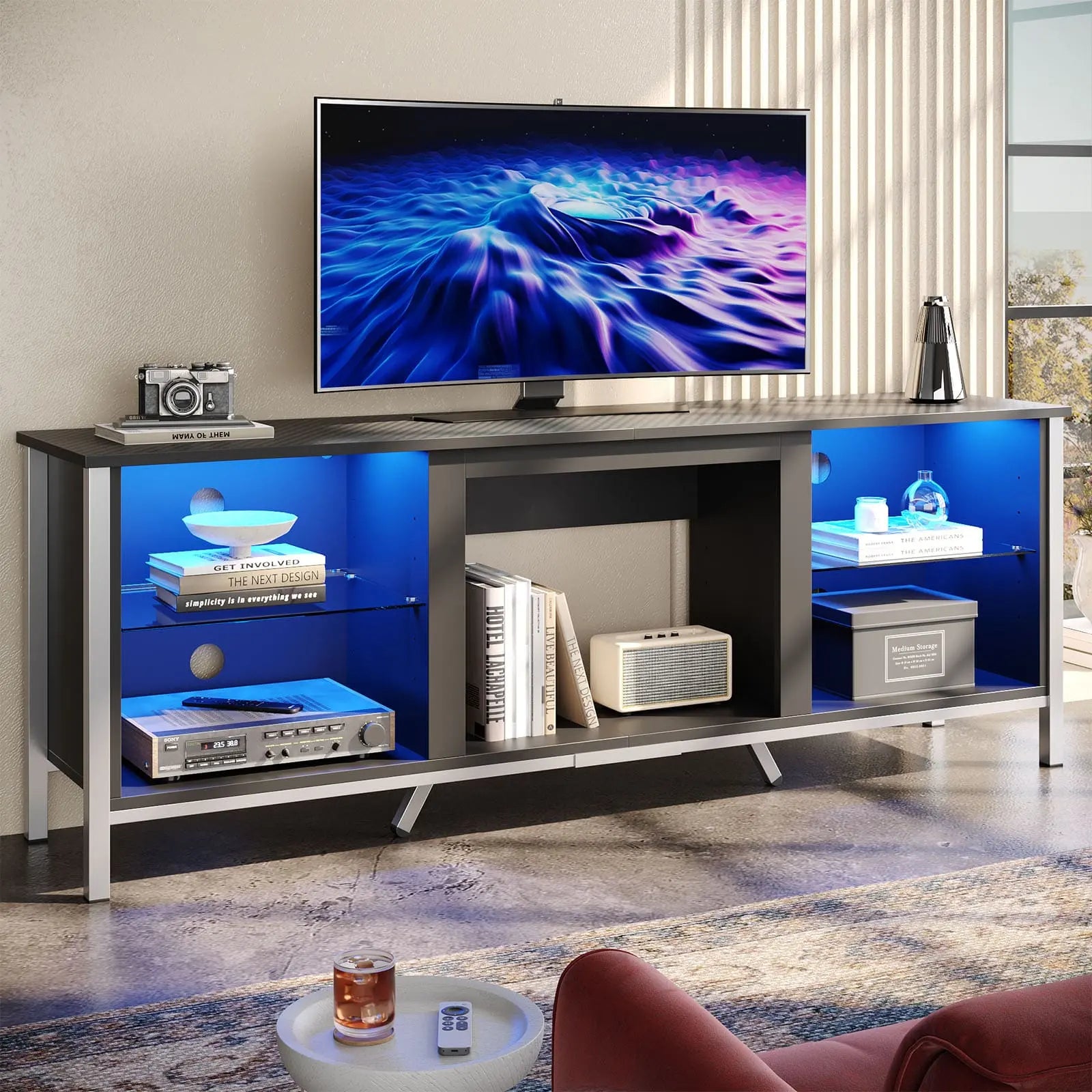 modern led fireplace entertainment center Bestier