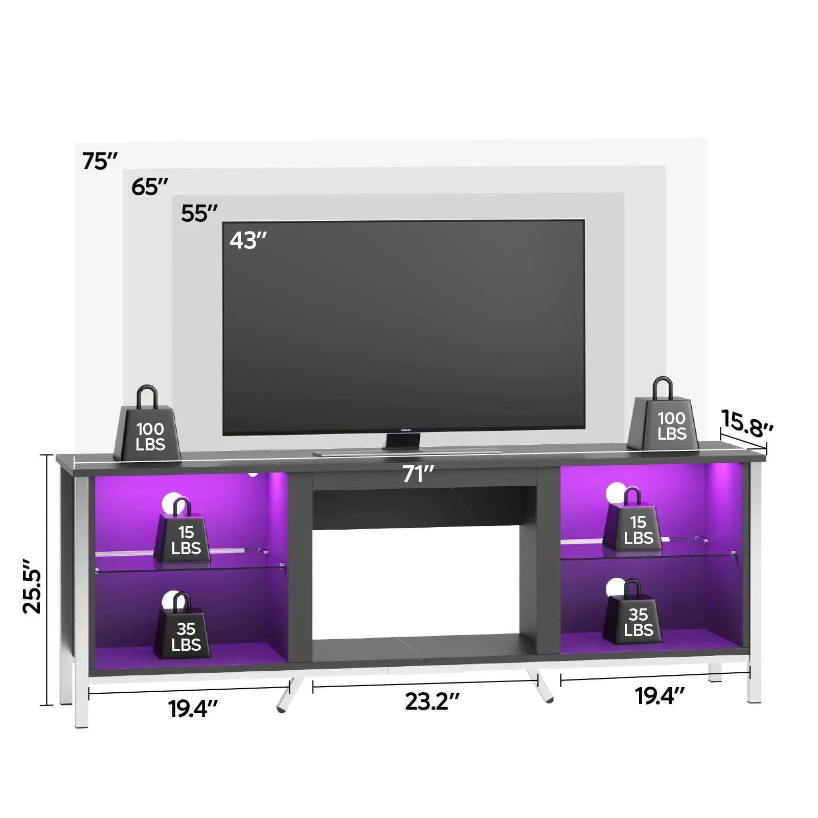 modern led fireplace entertainment center Bestier