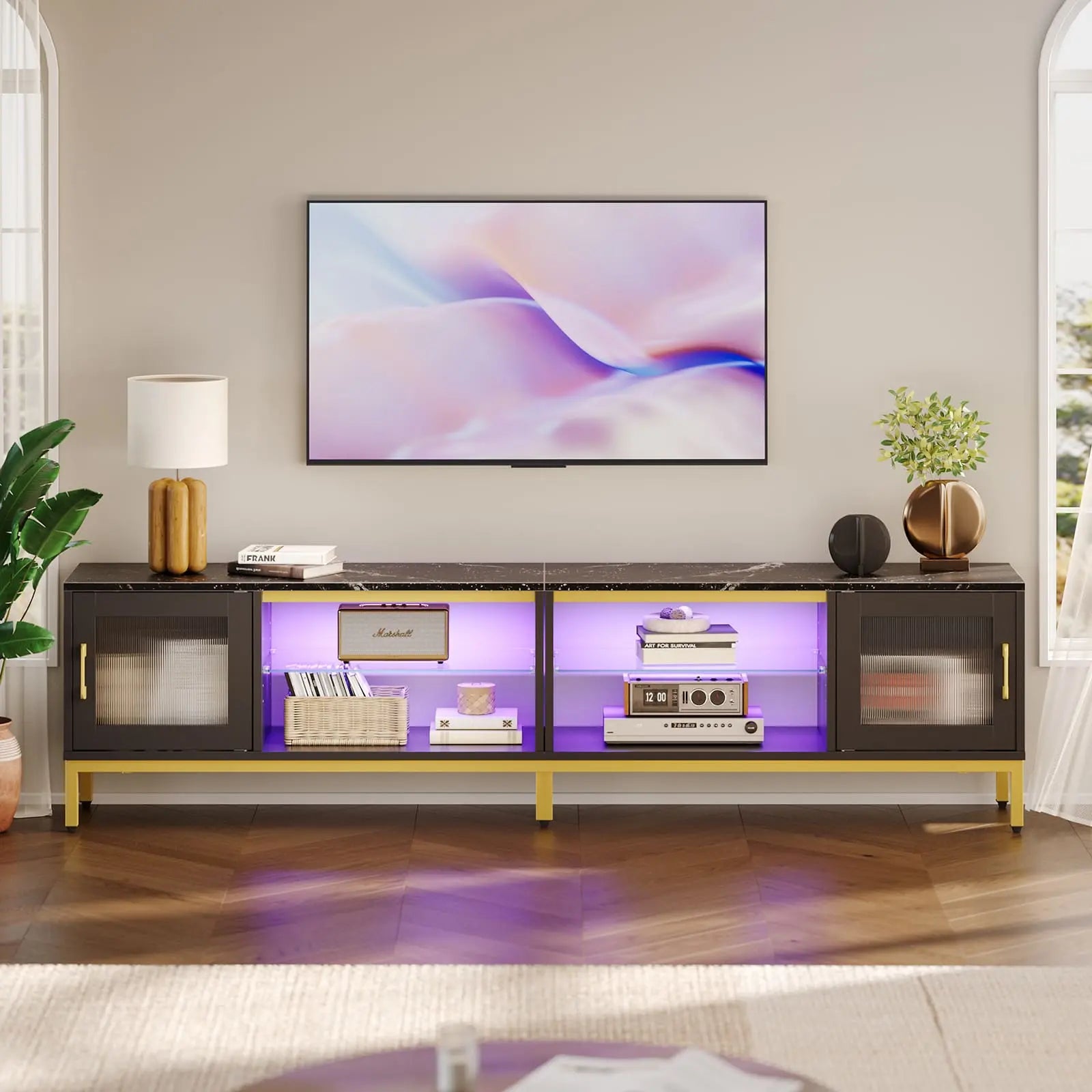 80 inch modern tv stand for living room Bestier