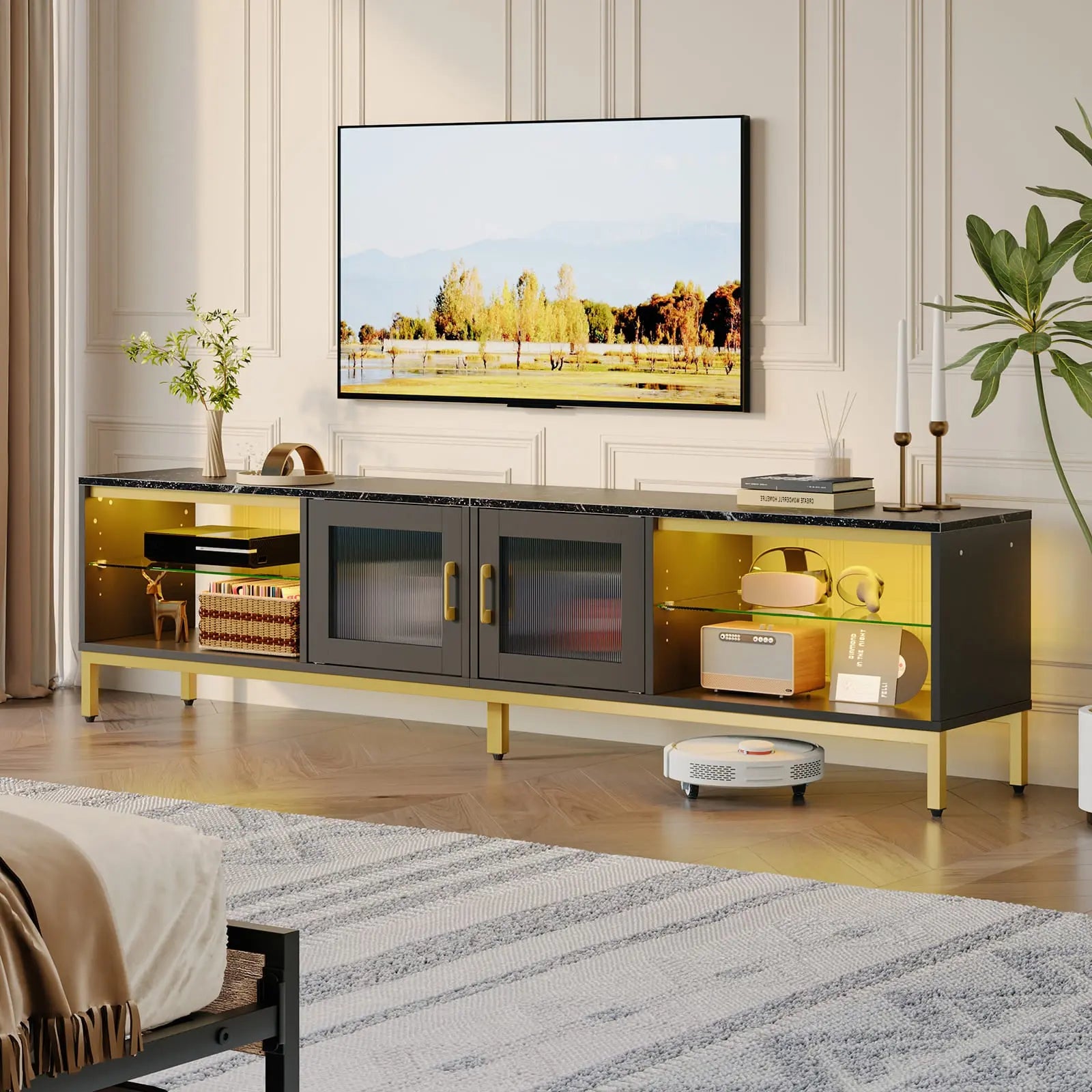 80 inch modern tv stand for living room Bestier