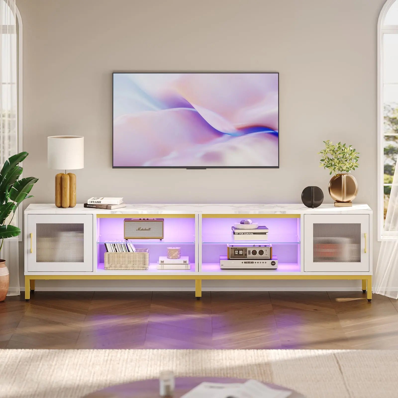 80 inch modern tv stand for living room Bestier