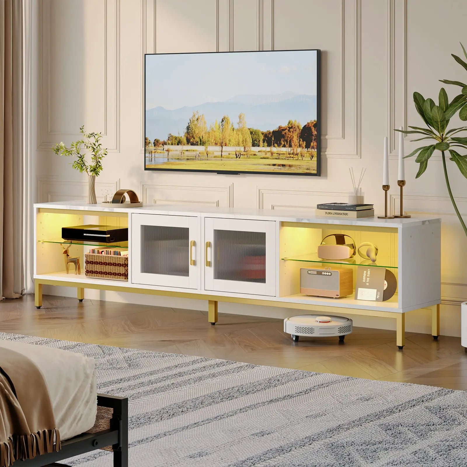 80 inch modern tv stand for living room Bestier