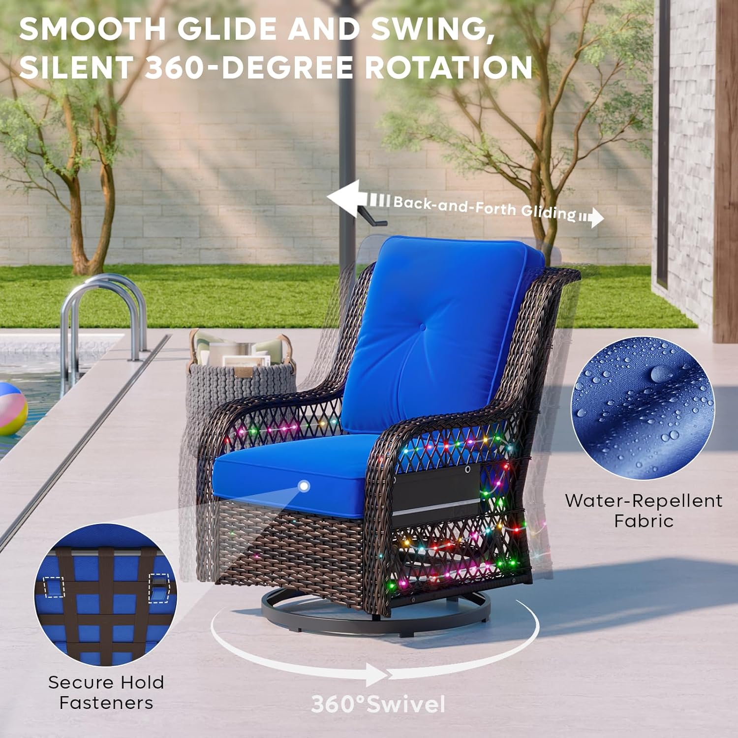 Bestier LED Outdoor Rocking Chairs