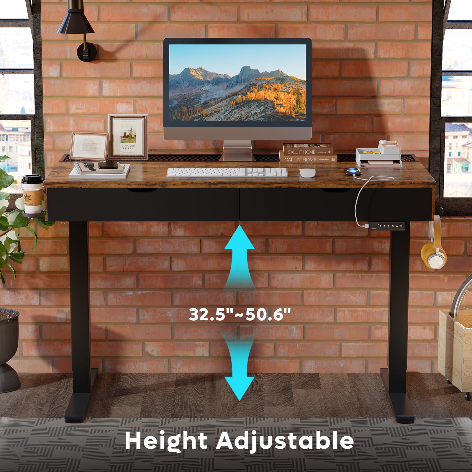 different height of this electric standing desk