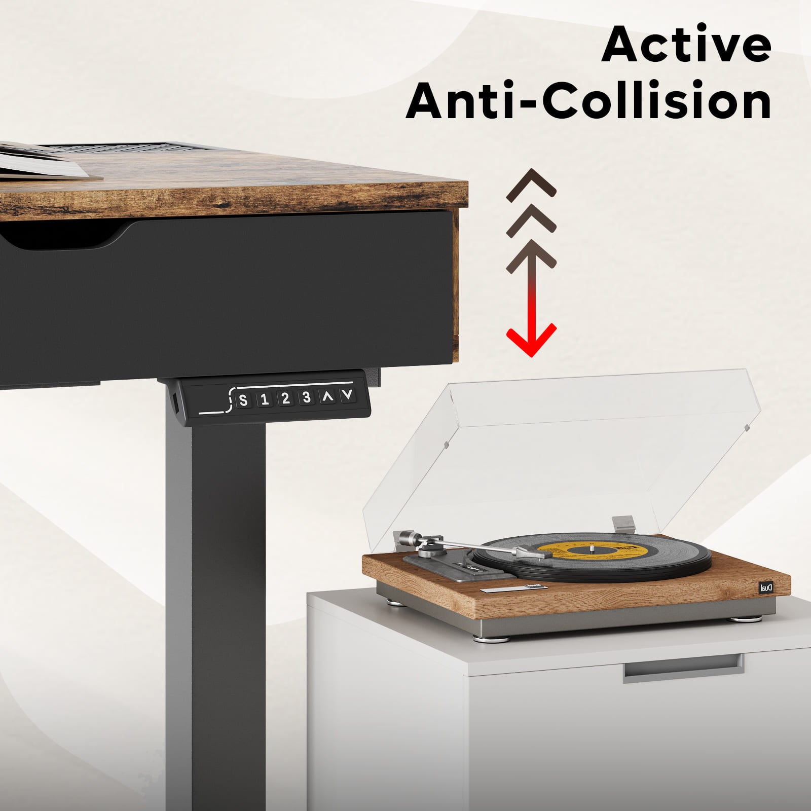 active anti-collision of the electric standing desk