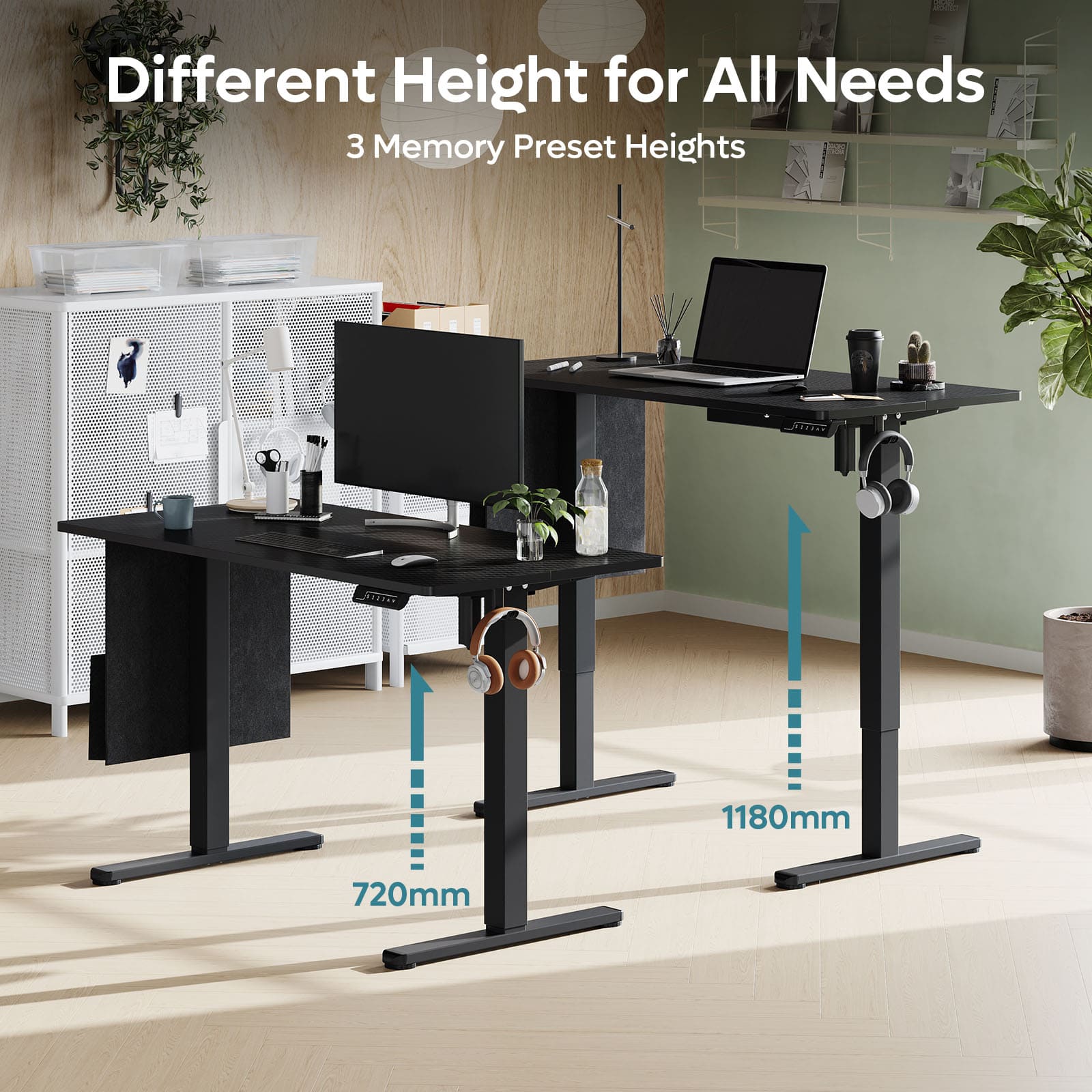 standing desk with different height