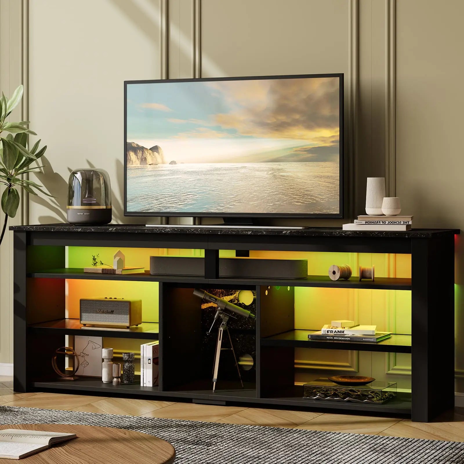 tall entertainment center with storage for 70 inch tv Bestier