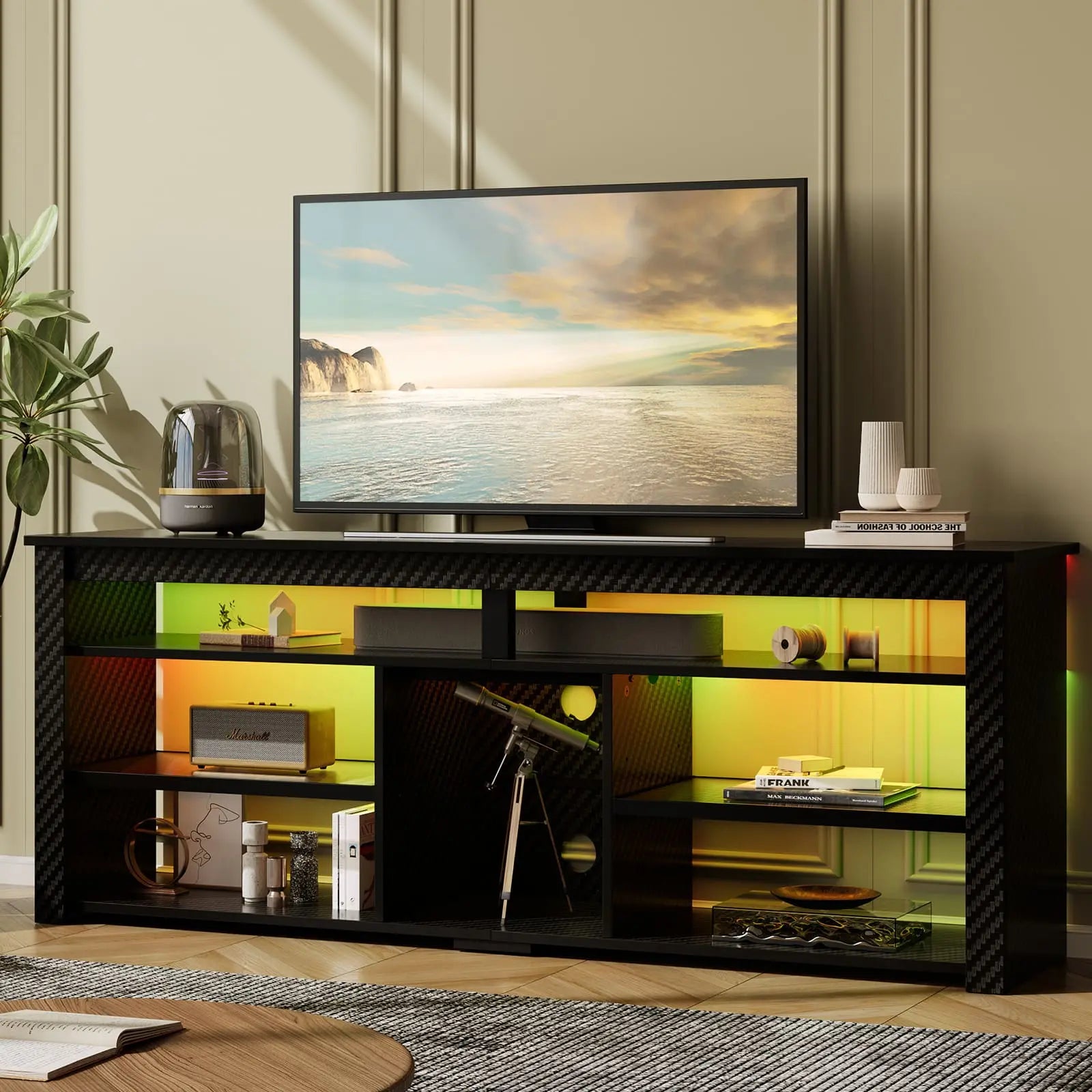 tall entertainment center with storage for 70 inch tv Bestier