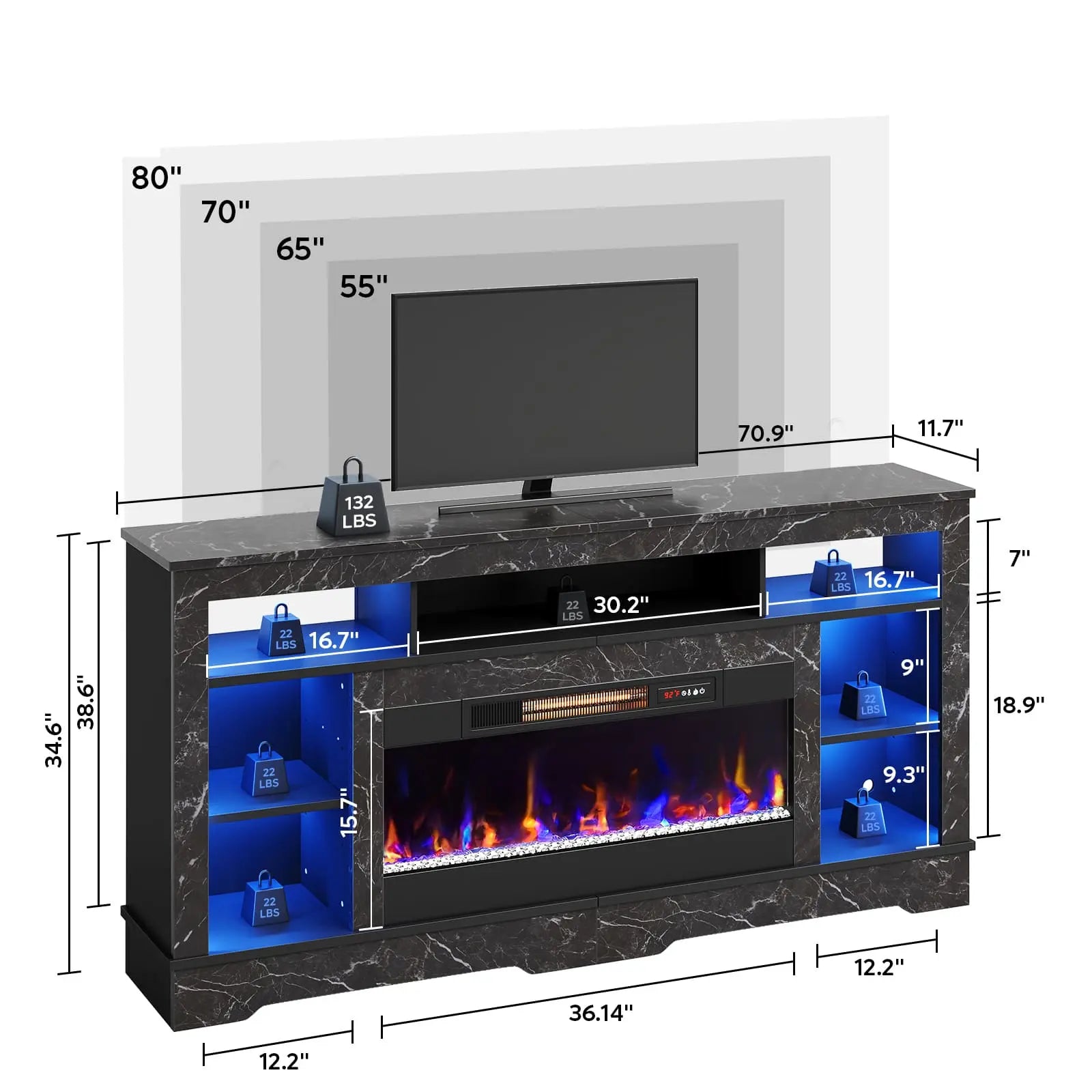 tall-fireplace-tv-stand-with-storage Bestier