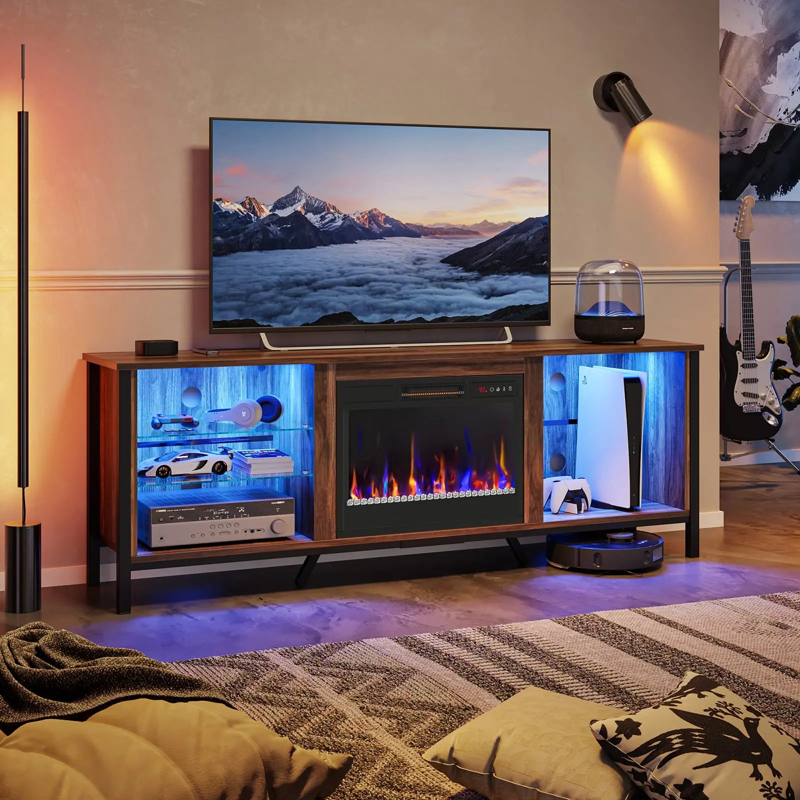 Bestier Modern LED Fireplace Entertainment Center Bestier