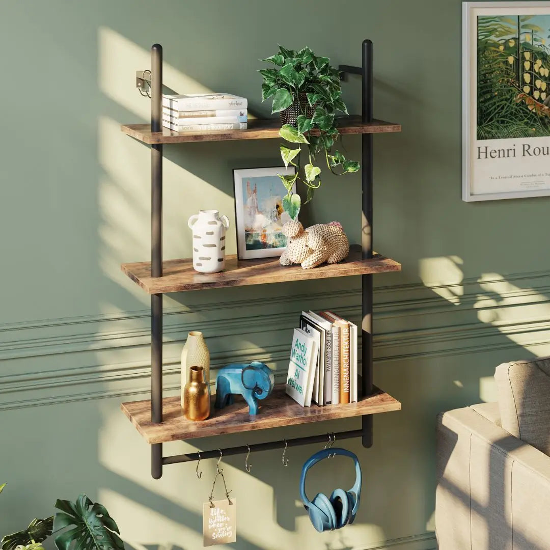 3 Tiers Wall Mounted Bookshelf Plant Stand Shelf - Bestier