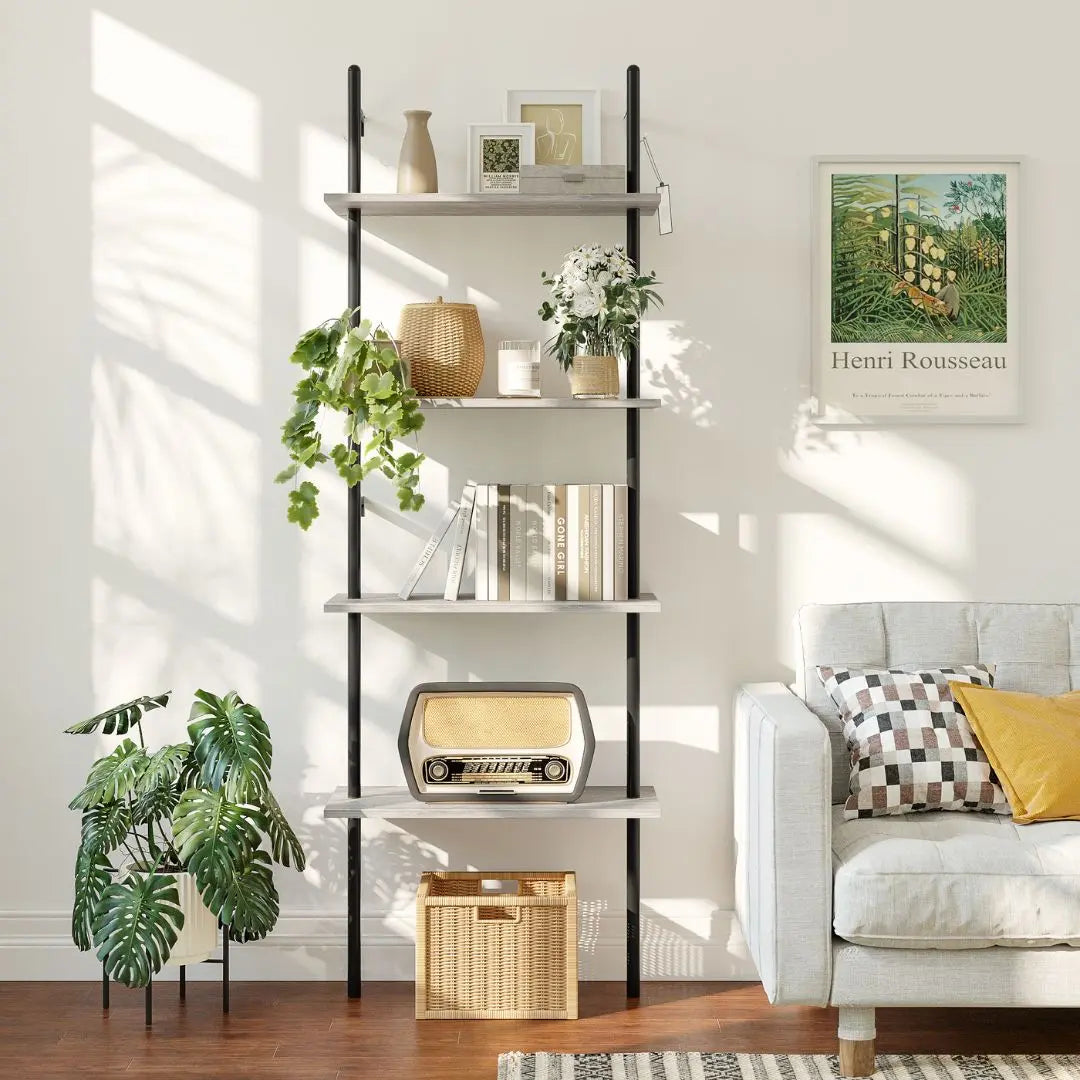 23.6'' Wide 4-Tier Wooden Office Bookshelf Plant Shelf