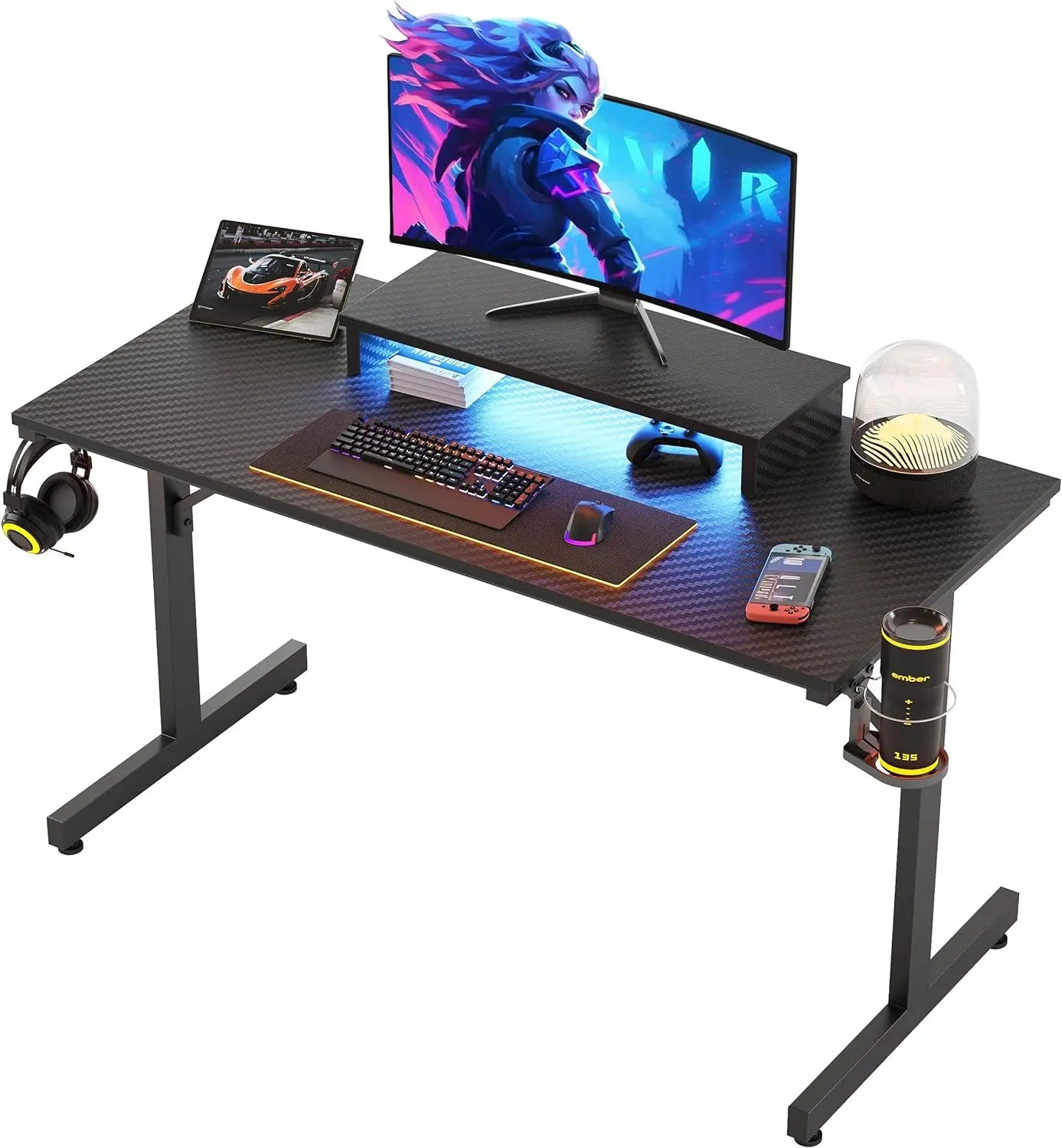 Bestier 42 inch Small Gaming Desk with Monitor Stand