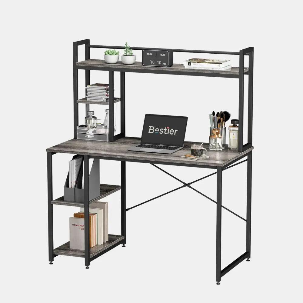 Bestier 55'' Computer Desk with Hutch Storage Shelves