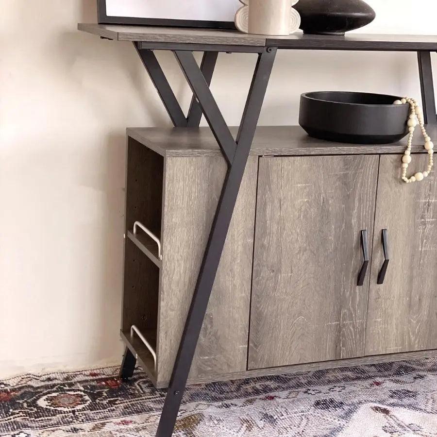 Kitchen Island Buffet Table with Storage Drawers - Bestier