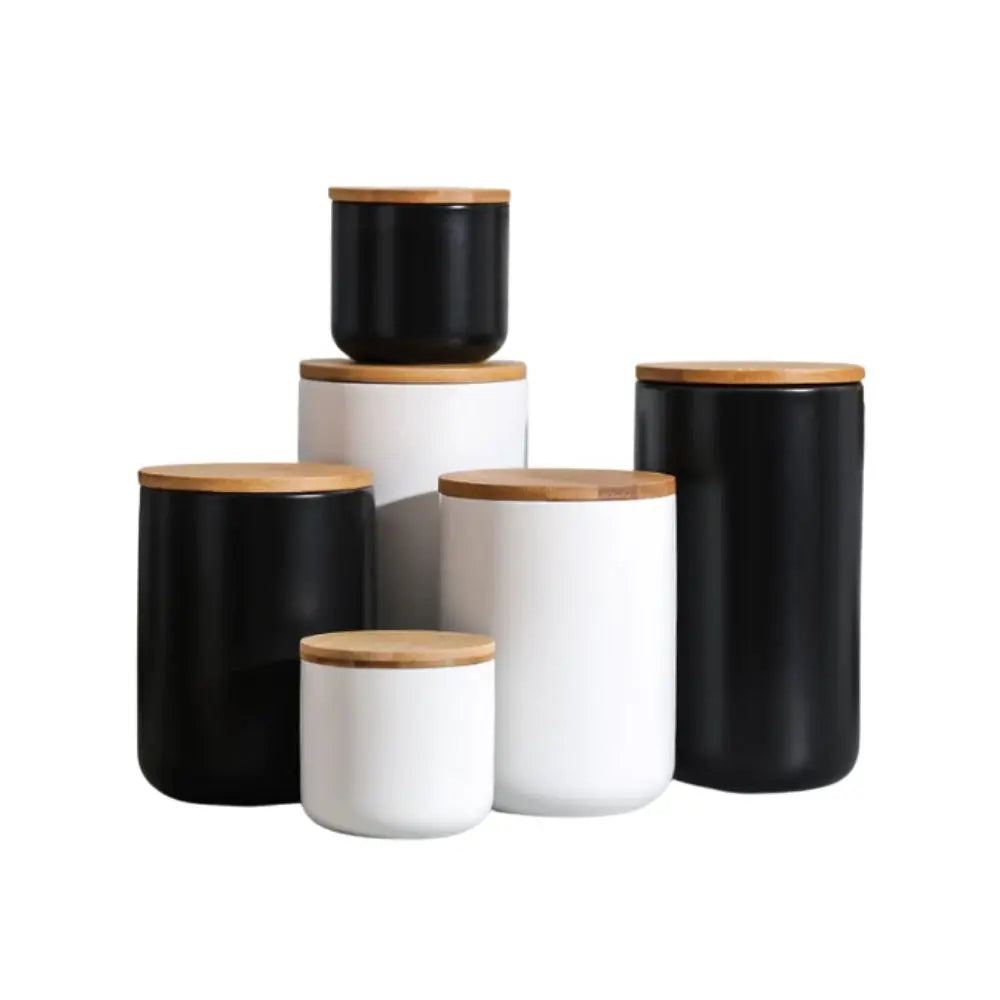 3Pcs Ceramic Food Storage Jar With Sealing Ring - Bestier