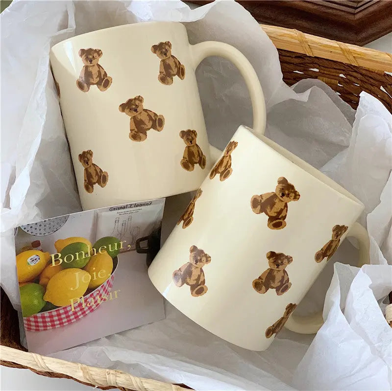 Bestier Vintage Teddy Bear Tea Cups Coffee Cups