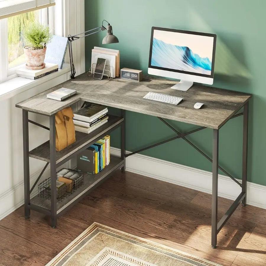 47 inch Small L desk of Vintage Dark Grey