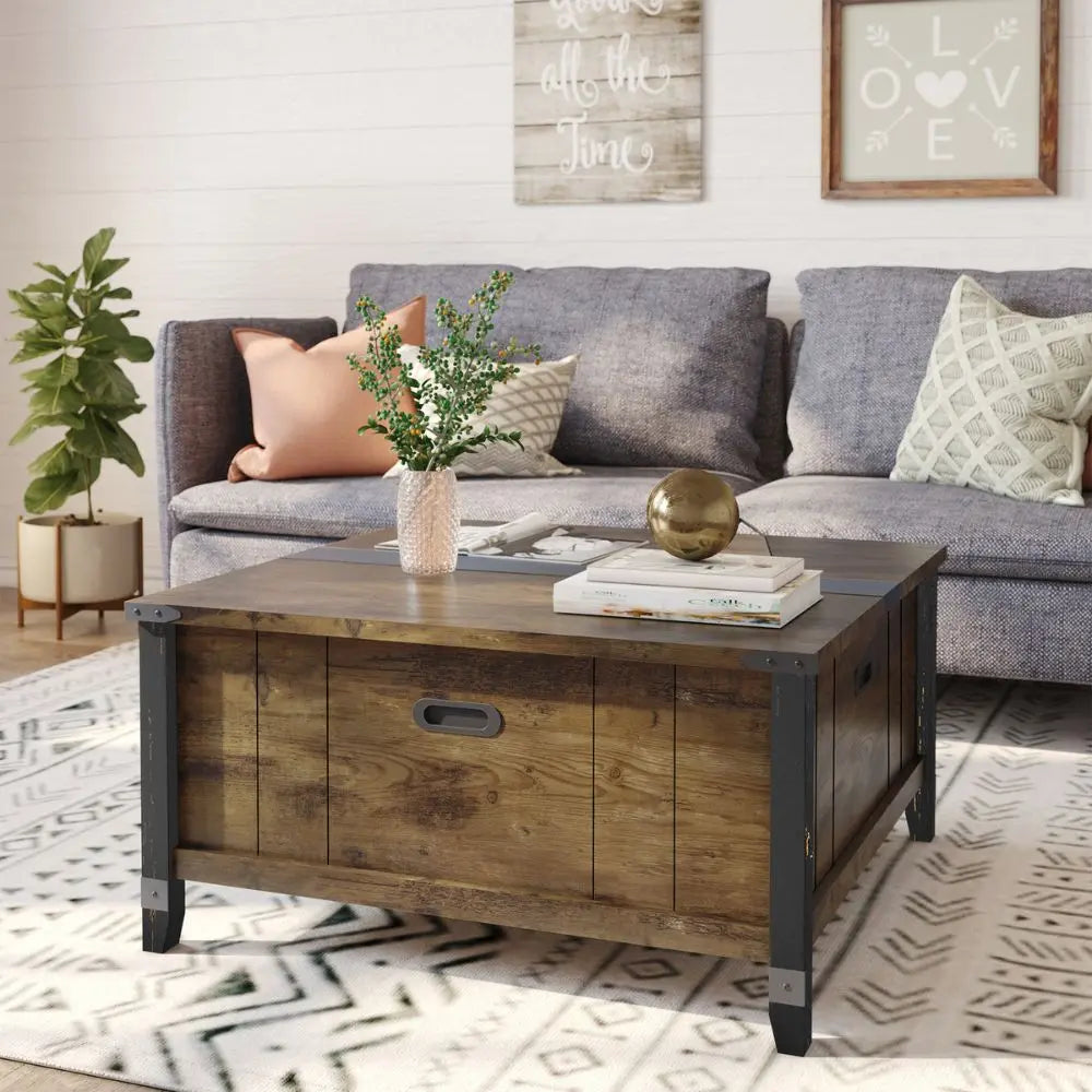 Bestier Square Lift Top Coffee Table with Storage