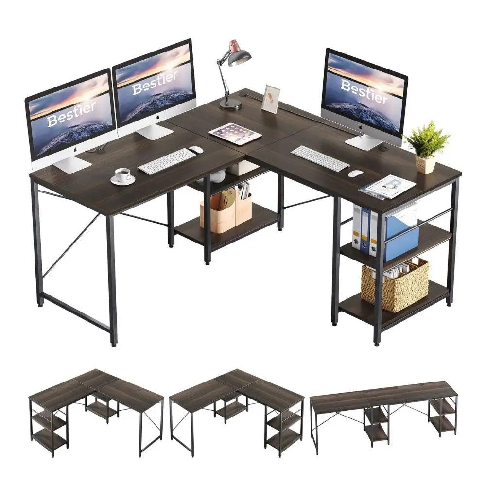 Two Person L Shaped Desk can be matched with three shapes